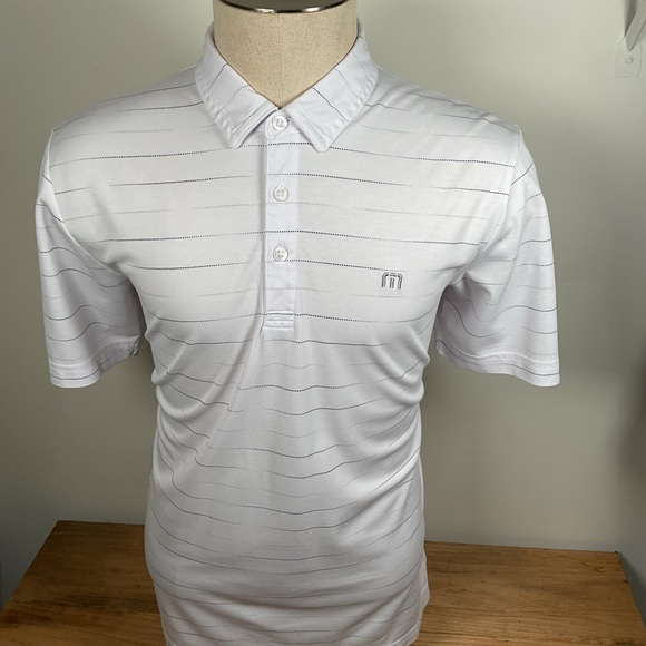 TravisMathew Pima Blend Striped Performance Polo Shirt - Men’s Large - Picture 4 of 14